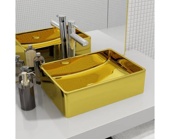 Chiuvetă de baie, auriu, 41 x 30 x 12 cm, ceramică