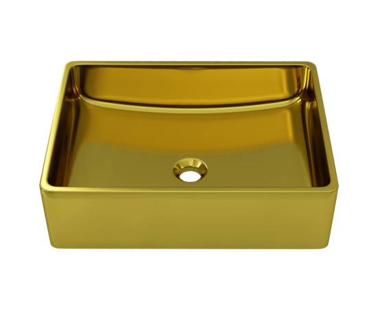 Chiuvetă de baie, auriu, 41 x 30 x 12 cm, ceramică, 2 image