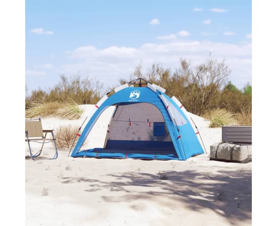 Cort camping 4 persoane albastru azur impermeabil setare rapidă, 3 image