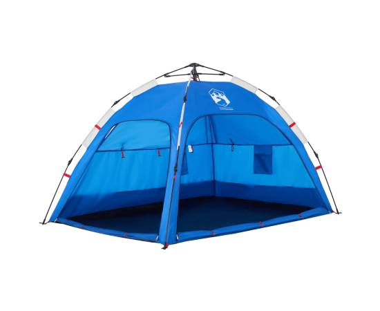 Cort camping 4 persoane albastru azur impermeabil setare rapidă, 5 image