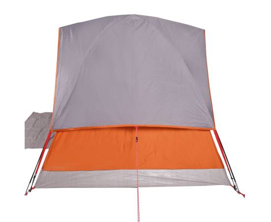 Cort de camping cupolă 3 persoane, gri/portocaliu, impermeabil, 9 image