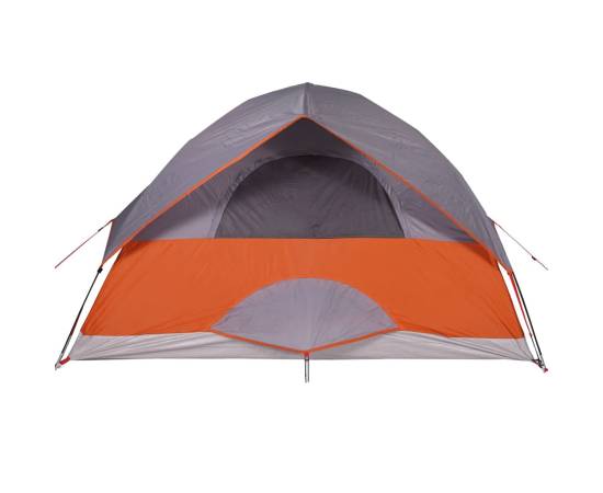 Cort de camping cupolă 3 persoane, gri/portocaliu, impermeabil, 10 image