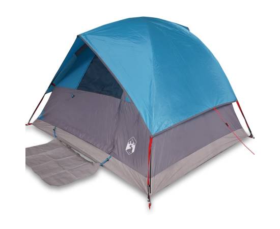 Cort de camping cupolă pentru 3 persoane, albastru, impermeabil, 2 image
