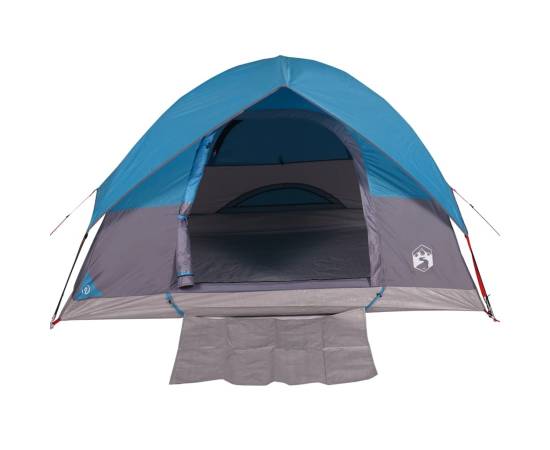 Cort de camping cupolă pentru 3 persoane, albastru, impermeabil, 7 image