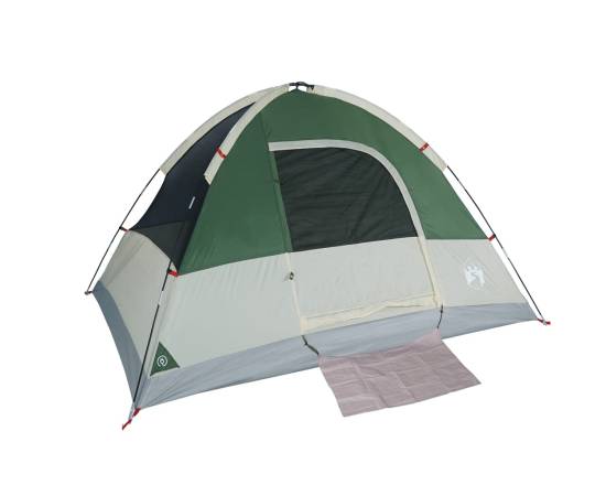 Cort de camping cupolă pentru 3 persoane, verde, impermeabil, 6 image