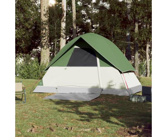 Cort de camping cupolă pentru 3 persoane, verde, impermeabil, 3 image