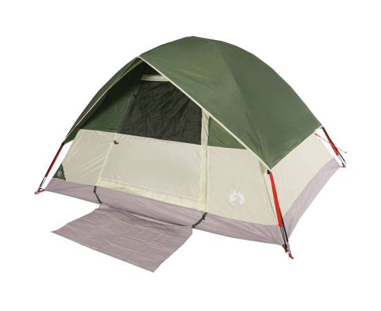 Cort de camping cupolă pentru 3 persoane, verde, impermeabil, 4 image