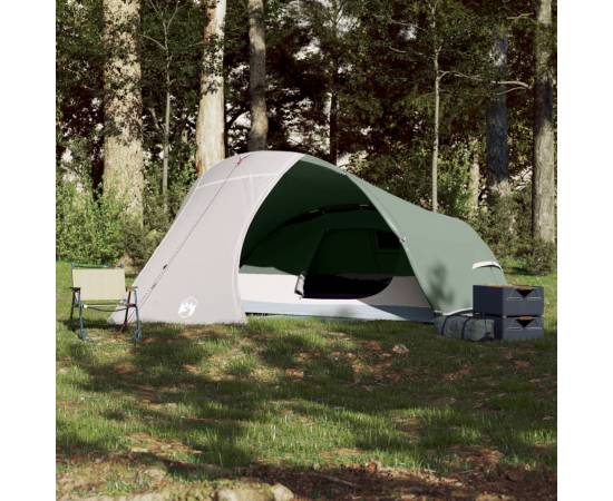 Cort de camping cupolă pentru 4 persoane, verde, impermeabil, 3 image