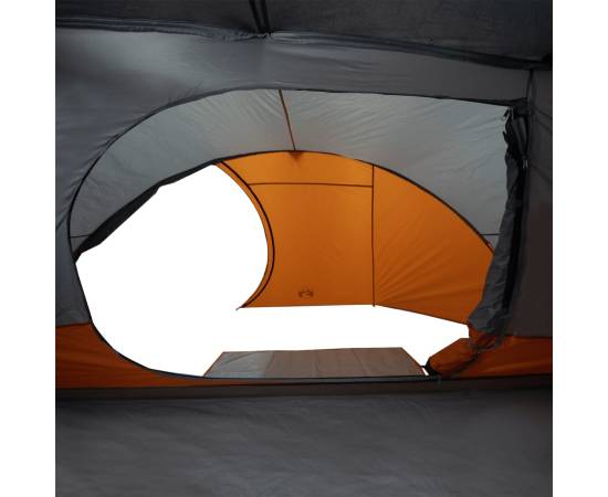 Cort de camping pentru 4 persoane, gri/portocaliu, impermeabil, 11 image
