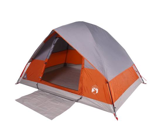 Cort de camping pentru 4 persoane, gri/portocaliu, impermeabil, 7 image