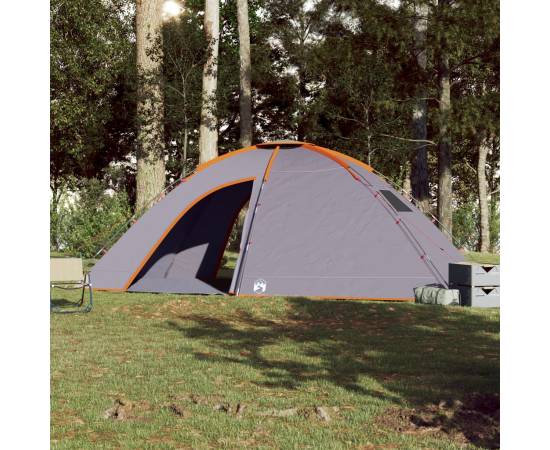 Cort de camping pentru 8 persoane, gri/portocaliu, impermeabil, 3 image