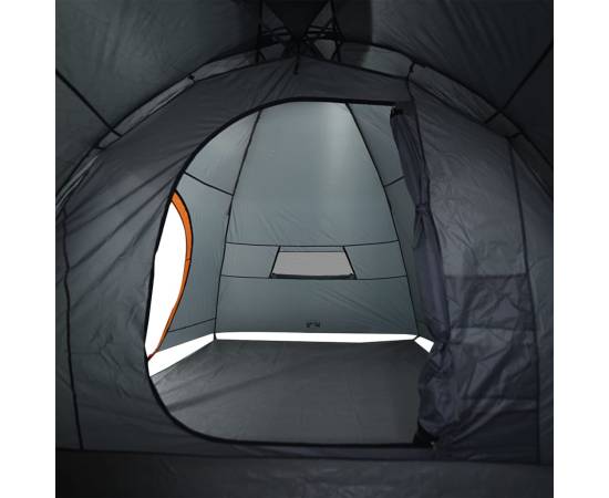 Cort de camping pentru 8 persoane, gri/portocaliu, impermeabil, 10 image
