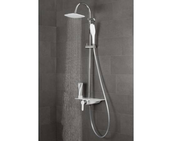 SchÜtte set de duș baterie cu monocomandă și tavă „waterway”, alb-crom, 2 image