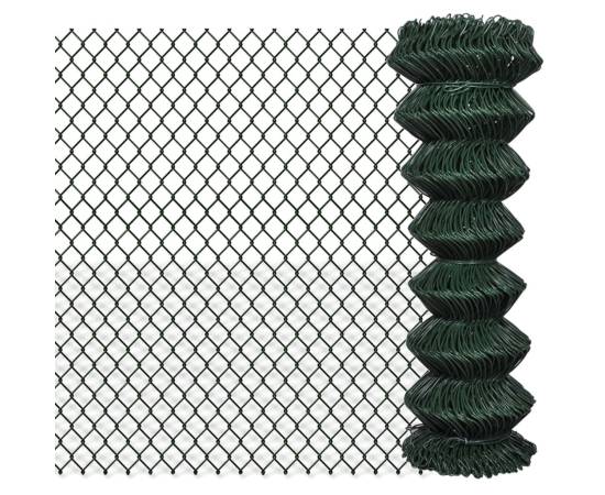 Gard de legătură din plasă, verde, 1,25 x 15 m, oțel