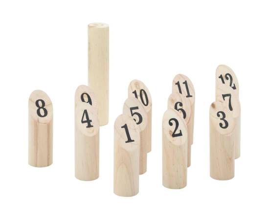Kubb set jocuri cu numere 13 piese geantă de transport lemn masiv pin, 2 image