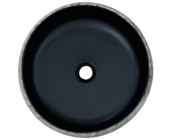 Lavoar de blat, negru și gri, rotund, Φ41x14 cm, ceramică, 4 image