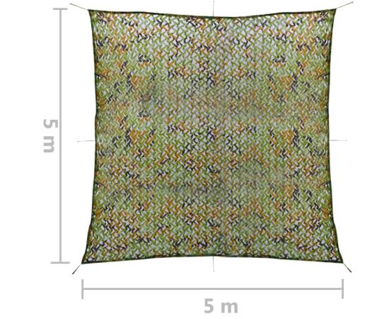 Plasă de camuflaj cu geantă de depozitare, verde, 5x5 m, 5 image