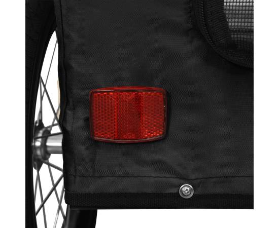 Remorcă bicicletă animale companie, negru, textil oxford/fier, 11 image