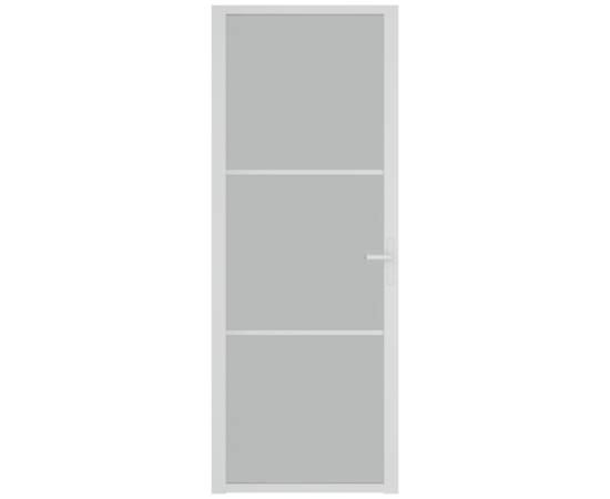 Ușă de interior, 76x201,5 cm, alb, sticlă mată și aluminiu, 3 image