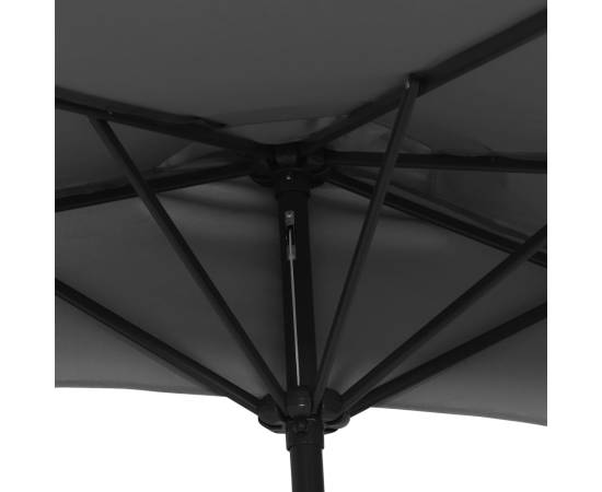 Umbrelă de soare de balcon, tijă aluminiu, antracit, 270x144 cm, 6 image