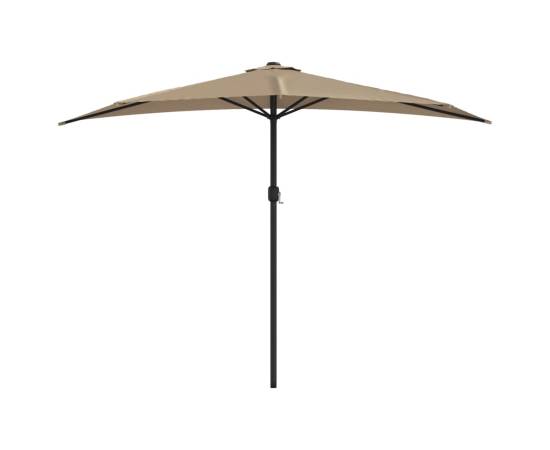 Umbrelă de soare de balcon, tijă aluminiu, gri taupe 300x155 cm, 3 image