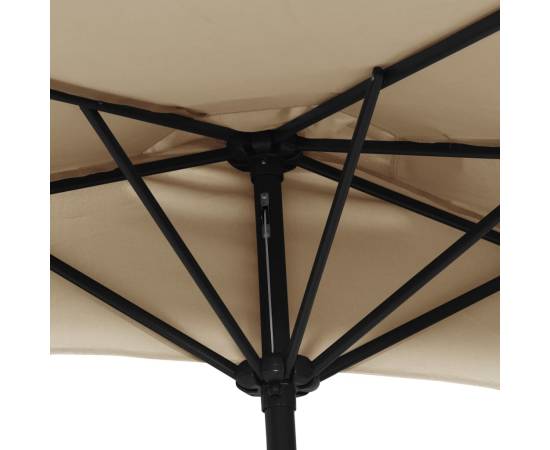 Umbrelă de soare de balcon, tijă aluminiu, gri taupe 300x155 cm, 6 image