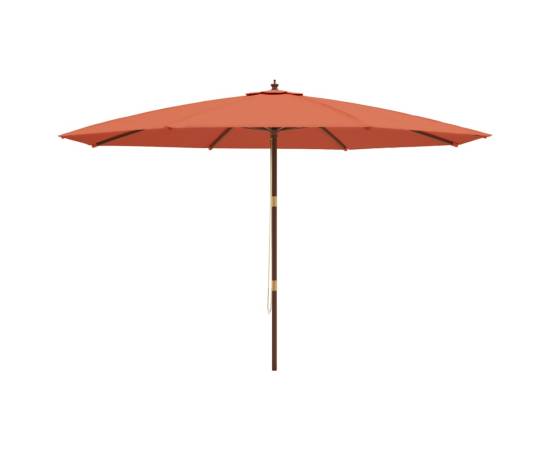 Umbrelă de soare de grădină stâlp din lemn cărămiziu 400x273 cm, 4 image