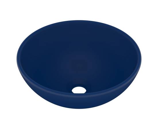 Chiuvetă baie lux albastru închis mat 32,5x14cm ceramică rotund, 2 image