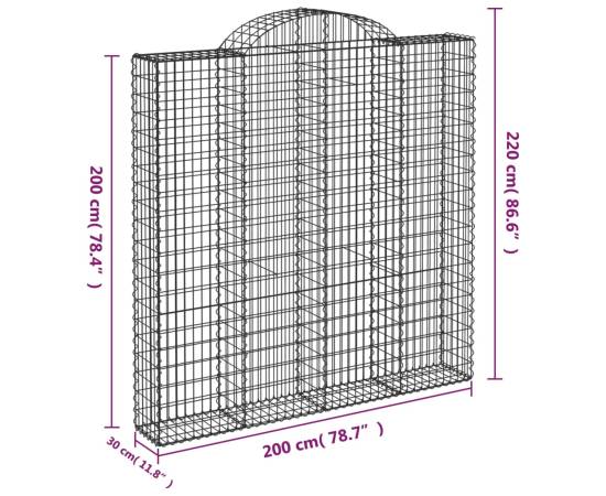 Coș gabion arcuit 200x30x200/220 cm fier galvanizat, 5 image