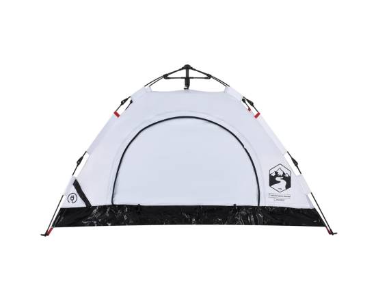 Cort de camping 2 persoane, alb opac, setare rapidă, țesătură, 7 image