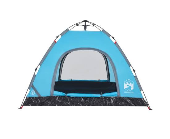 Cort de camping pentru 3 persoane, setare rapidă, albastru, 8 image