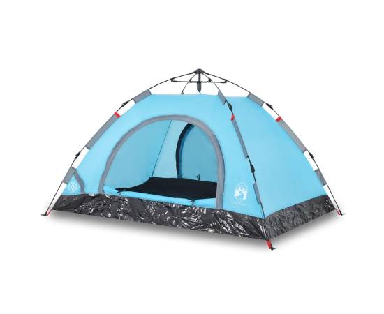 Cort de camping pentru 3 persoane, setare rapidă, albastru, 2 image