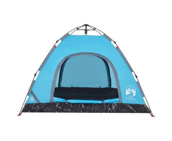Cort de camping pentru 3 persoane, setare rapidă, albastru, 6 image