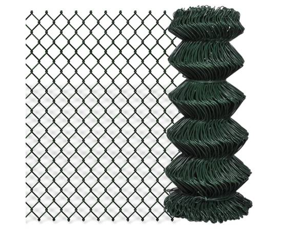 Gard de legătură din plasă, verde, 0,8 x 15 m, oțel
