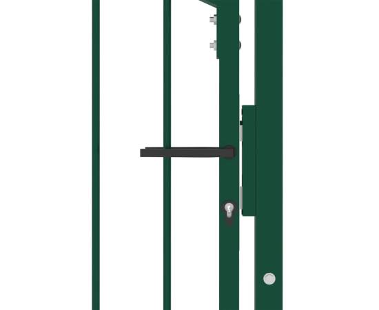 Poartă de gard cu țepușe, verde, 100x150 cm, oțel, 4 image