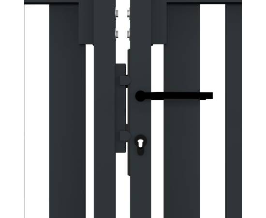 Poartă de gard dublă, antracit, 306 x 250 cm, oțel, 4 image