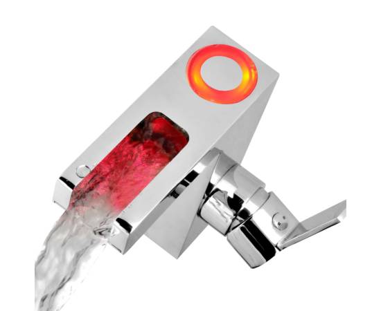 SchÜtte baterie de chiuvetă mixer cu led și jet cascadă orinoco, crom, 3 image