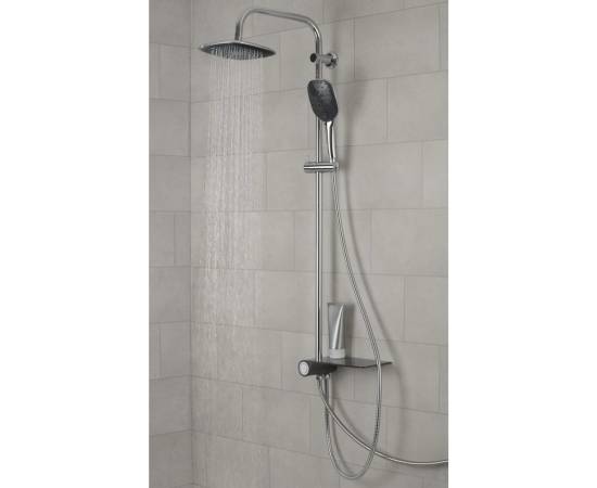 SchÜtte set de duș cu tavă laterală „aquastar”, crom-antracit, 3 image