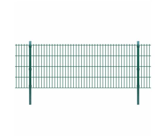 Stâlpi de gard, 20 buc., verde, 130 cm, oțel galvanizat, 2 image