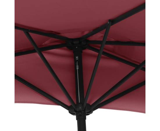 Umbrelă de balcon tijă aluminiu bordo 270x144x222 cm semirotund, 6 image