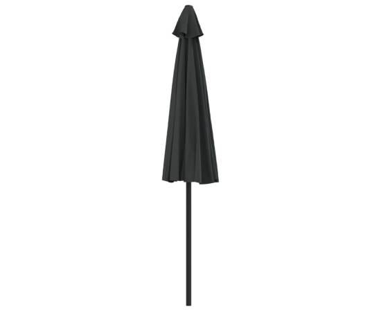 Umbrelă de balcon tijă aluminiu negru 270x144x222cm semicerc, 5 image