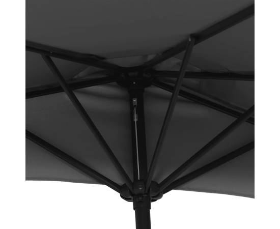 Umbrelă de balcon tijă aluminiu negru 270x144x222cm semicerc, 6 image