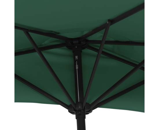 Umbrelă de soare de balcon, tijă aluminiu, verde, 300x155 cm, 6 image