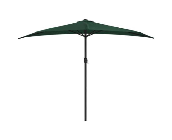 Umbrelă de soare de balcon, tijă aluminiu, verde, 300x155 cm, 3 image