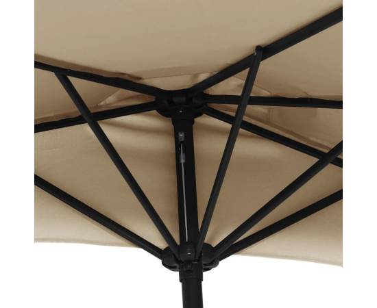Umbrelă de soare de balcon, tijă aluminiu gri taupe, 270x144 cm, 6 image