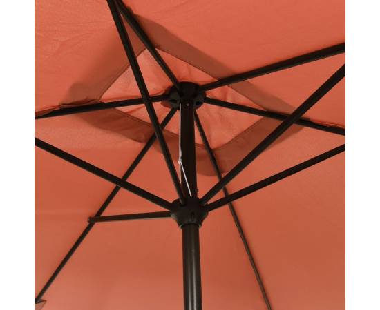 Umbrelă de soare exterior, stâlp metalic, cărămiziu, 300x200 cm, 5 image