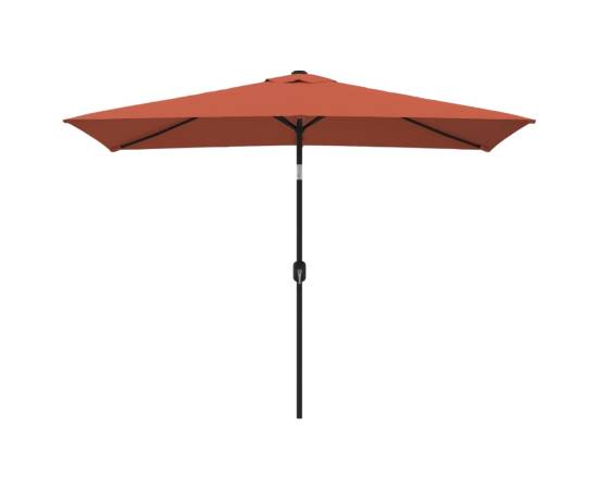 Umbrelă de soare exterior, stâlp metalic, cărămiziu, 300x200 cm, 2 image