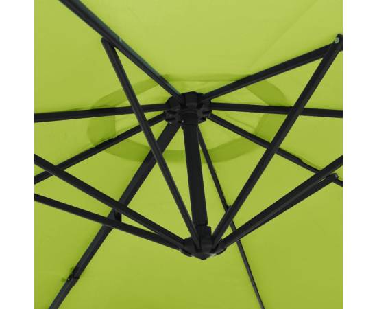 Umbrelă de soare montată pe perete cu led-uri verde măr, 290 cm, 8 image