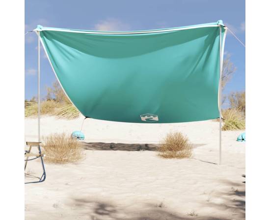Baldachin de plajă cu ancore de nisip, verde, 304x300 cm