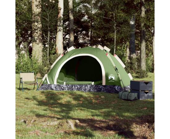 Cort de camping pentru 4 persoane, setare rapidă, verde, 3 image